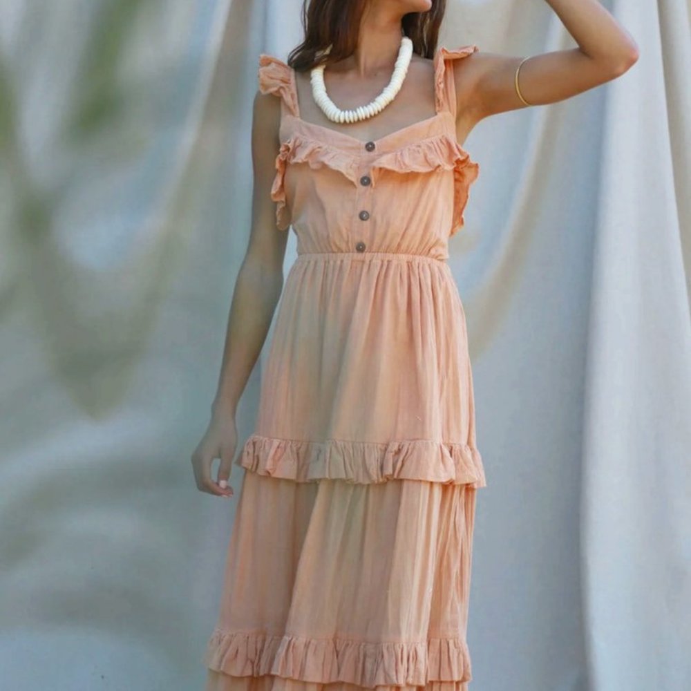 🐚 JEN'S PIRATE BOOTY Low Back Shaved Ice Sun Dress Jibarita Clay Size Small